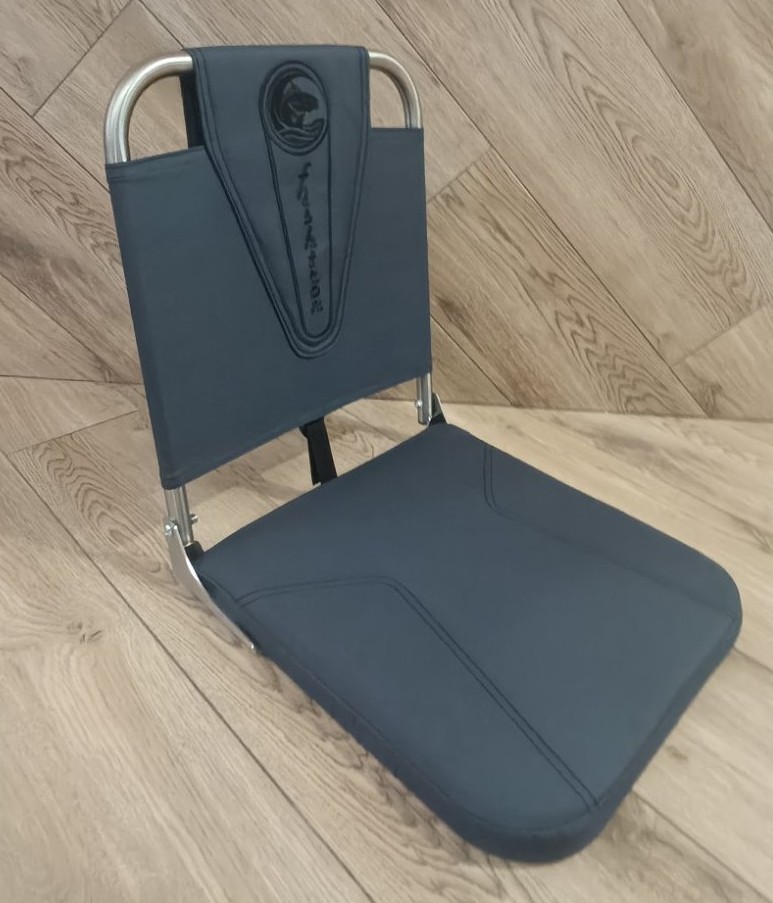 Зручне крісло сидіння сіре для човна ПВХ розкладне, поворотне Fishtron kreslo sideniye s vysokoy spinkoy legkoye udobnoye v naduvnuyu lodku dlya lodki pvkh raskladnoye seroye tekhnoparus