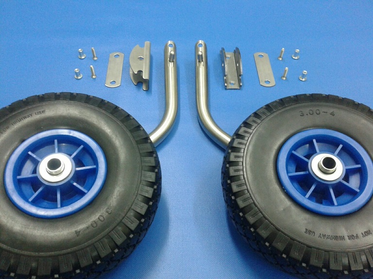 Trantsevyye kolesa KT3NK na naduvnuyu lodku pvkh , kolesa avtomat nerzhaveyka