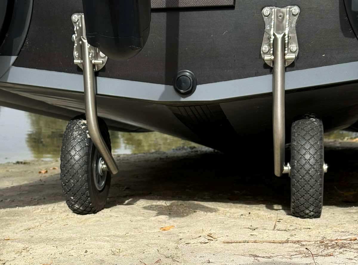 Automatic transom wheels made of stainless steel KT3NRK reinforced for the PVC inflatable boat kolibri dsl 360